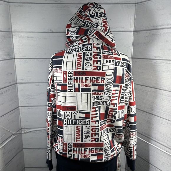 Tommy Hilfiger Boys' Tracksuit Set Sweat Hoodie Pants Logo Navy Size Large 16/18 - Picture 6 of 16